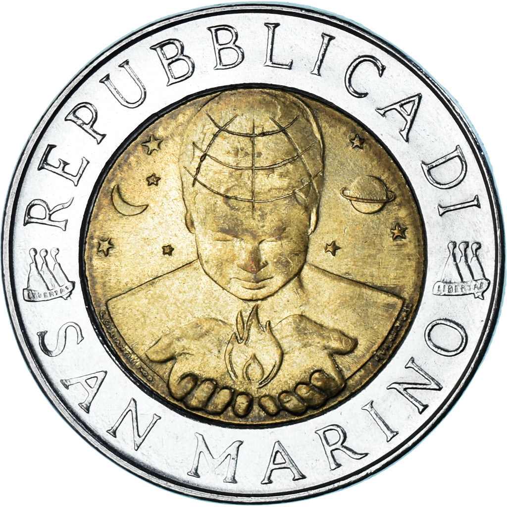 Coin, San Marino, 500 Lire, 1999, Rome, MS(60-62), Bi-Metallic, KM:394