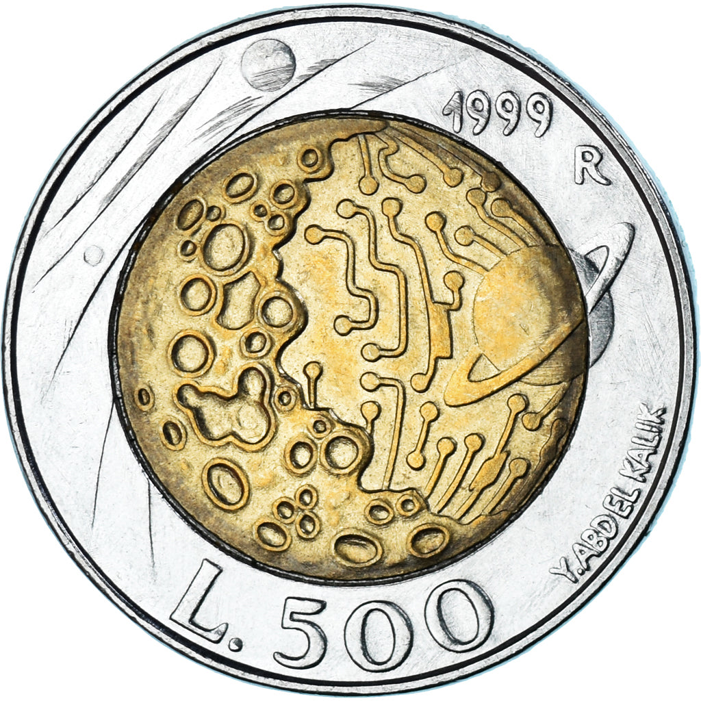 Coin, San Marino, 500 Lire, 1999, Rome, MS(60-62), Bi-Metallic, KM:394