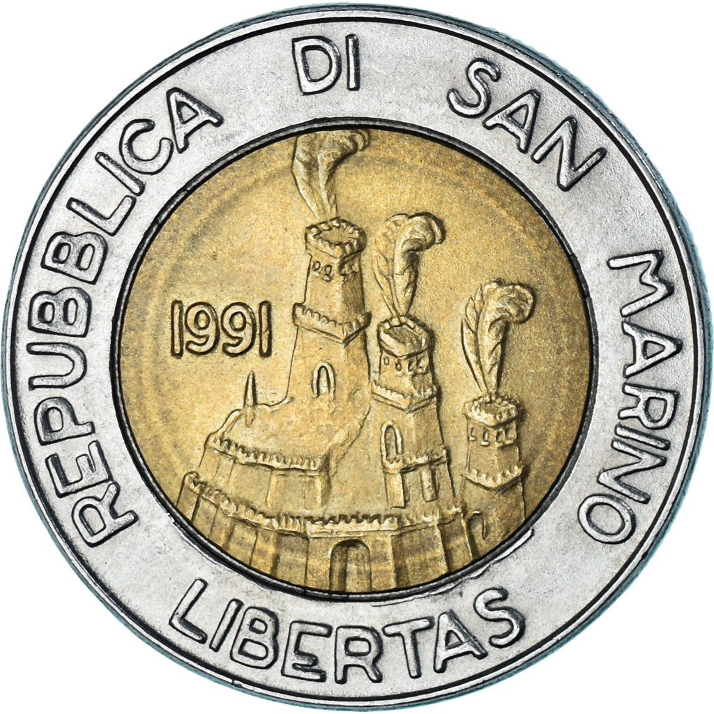 Monnaie, Saint Marin , 500 Lire, 1991, Rome, TTB+, Bimétallique, KM:269
