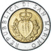 Moneta, San Marino, 500 Lire, 1987, Rome, AU(50-53), Bimetaliczny, KM:209