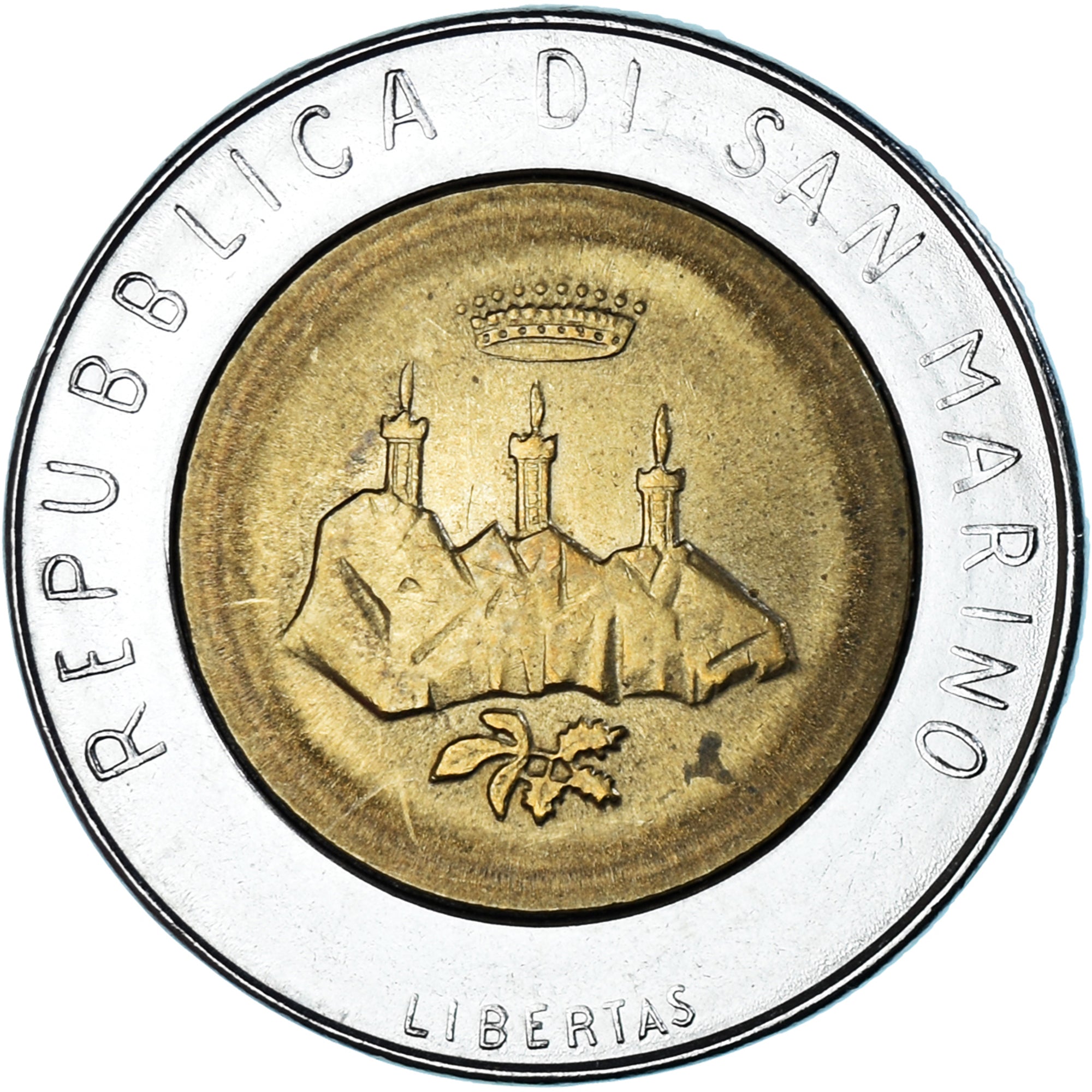 Moneda, San Marino, 500 Lire, 1986, Rome, MBC+, Bimetálico, KM:195
