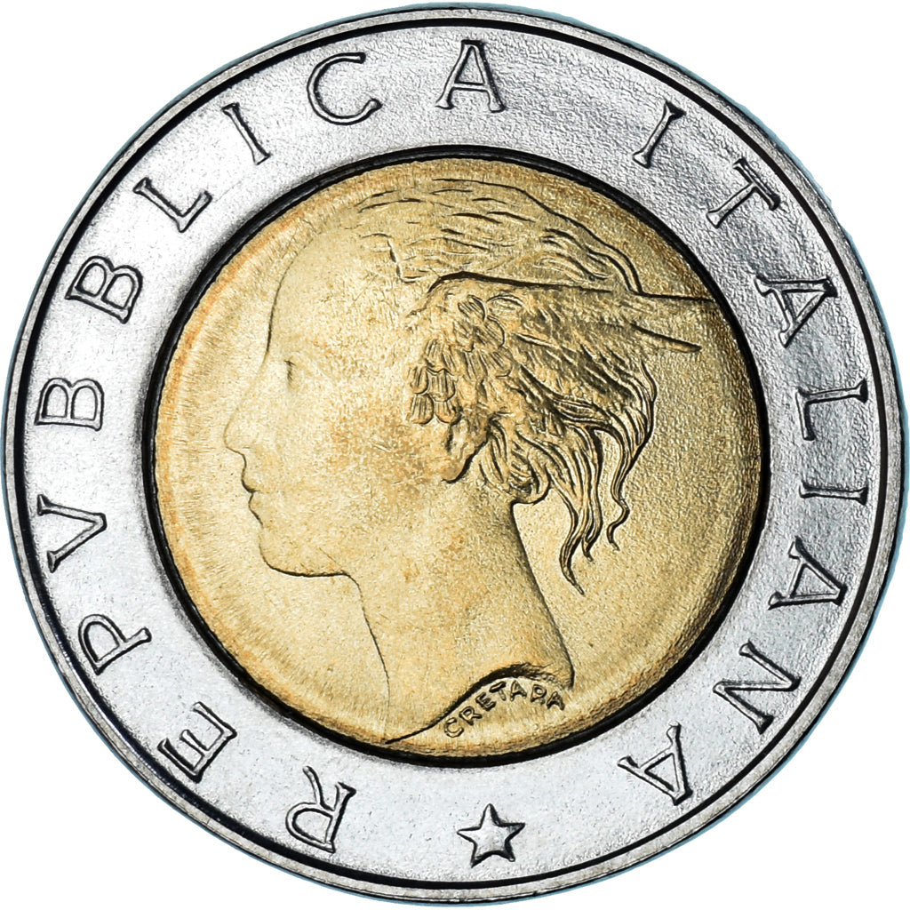 Coin, Italy, 500 Lire, 1997, Rome, AU(55-58), Bi-Metallic, KM:187