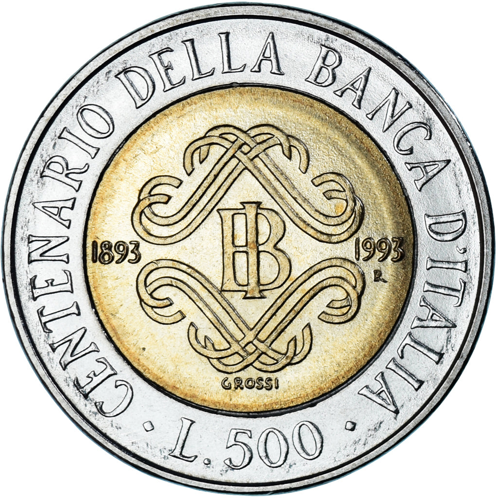 Moneta, Włochy, 500 Lire, 1993, Rome, MS(63), Bimetaliczny, KM:160