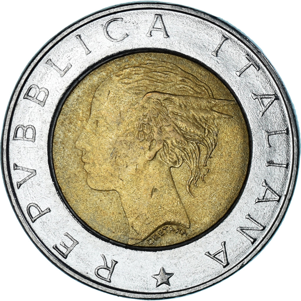 Coin, Italy, 500 Lire, 1996, Rome, EF(40-45), Bi-Metallic, KM:181