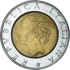 Coin, Italy, 500 Lire, 1996, Rome, EF(40-45), Bi-Metallic, KM:181