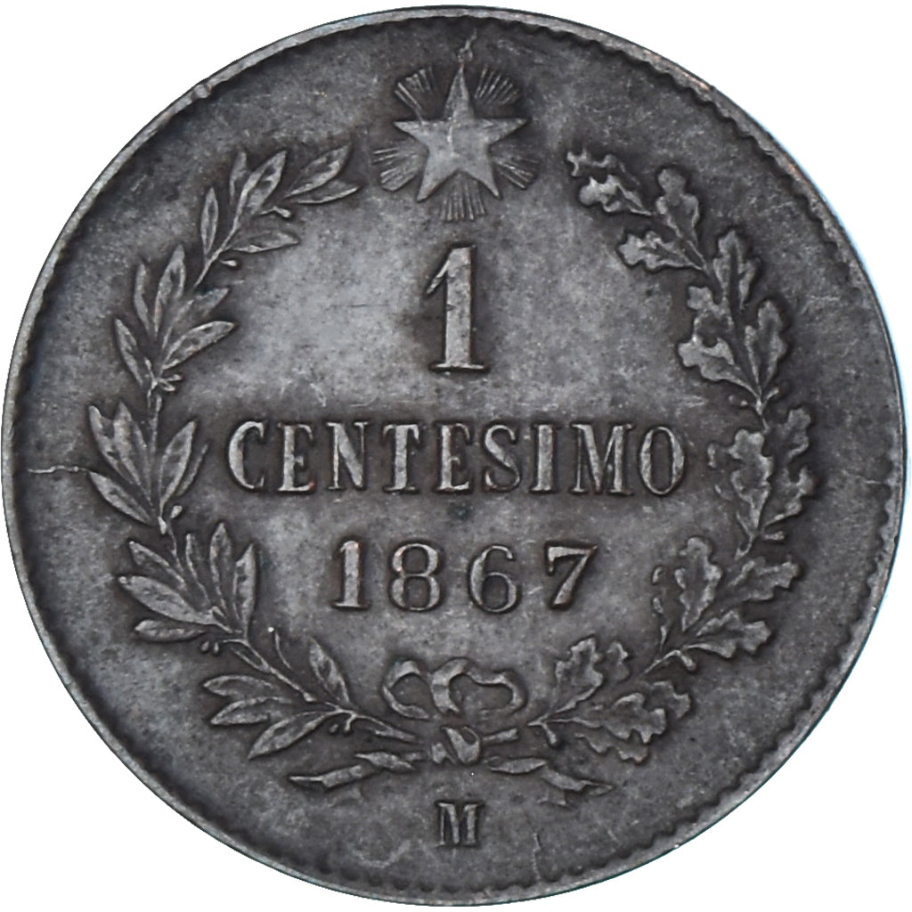 Münze, Italien, Vittorio Emanuele II, Centesimo, 1867, Milan, VZ, Kupfer