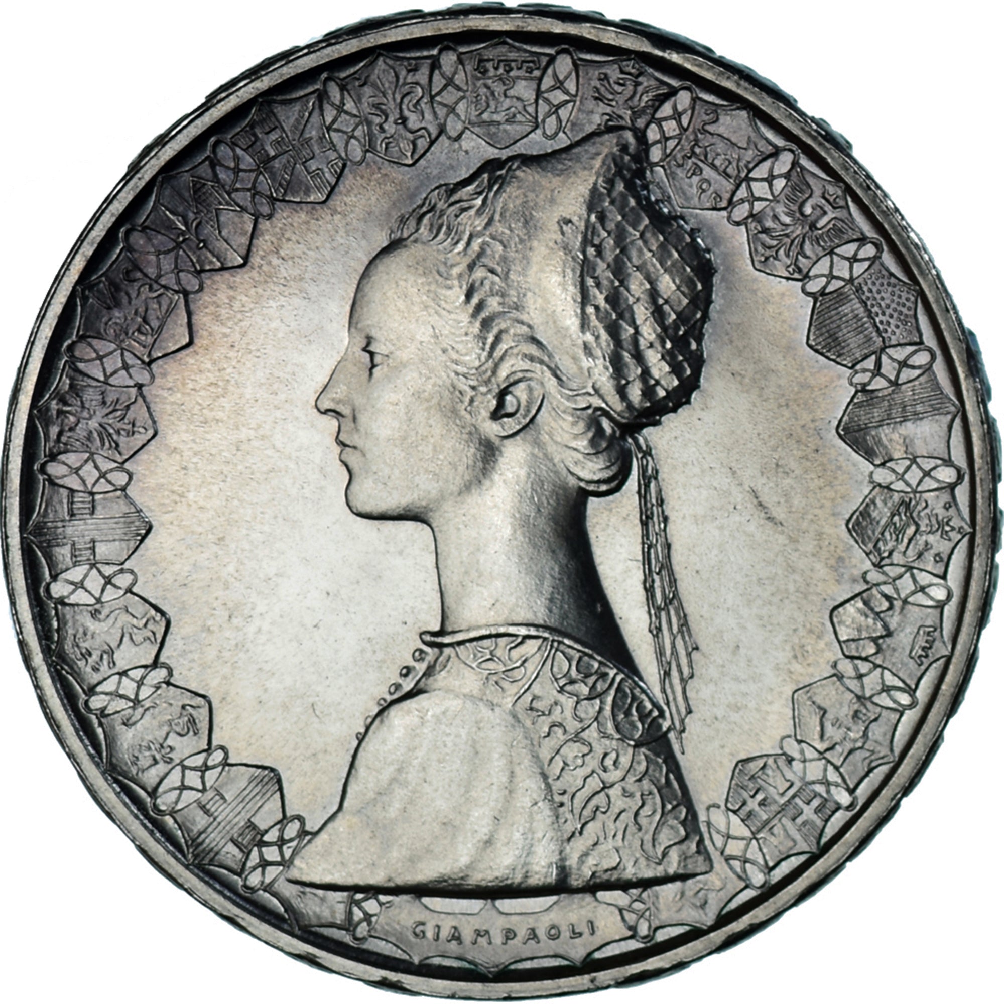 Coin, Italy, 500 Lire, 1969, Rome, “caravelles” BU, AU(55-58), Silver, KM:98