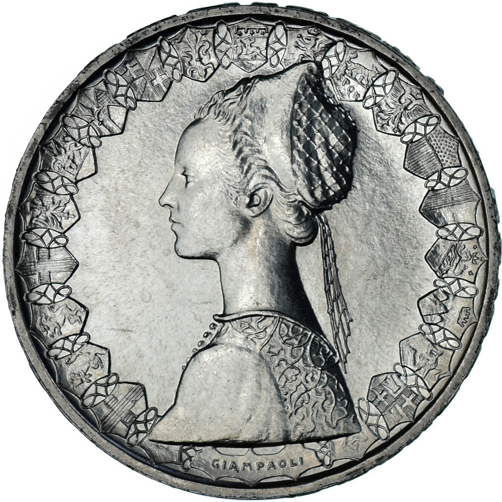Coin, Italy, 500 Lire, 1982, Rome, “caravelles” BU, MS(63), Silver, KM:98