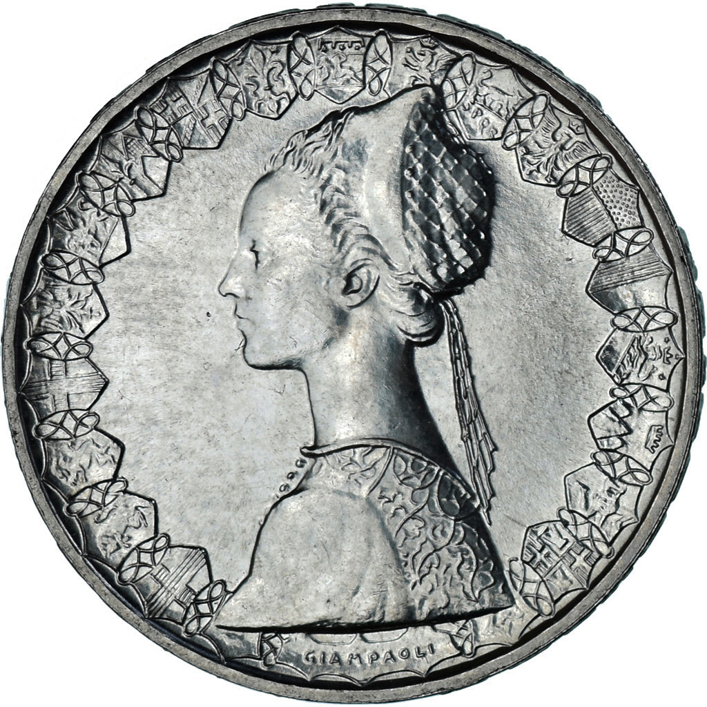 Coin, Italy, 500 Lire, 1982, Rome, “caravelles” BU, MS(63), Silver, KM:98