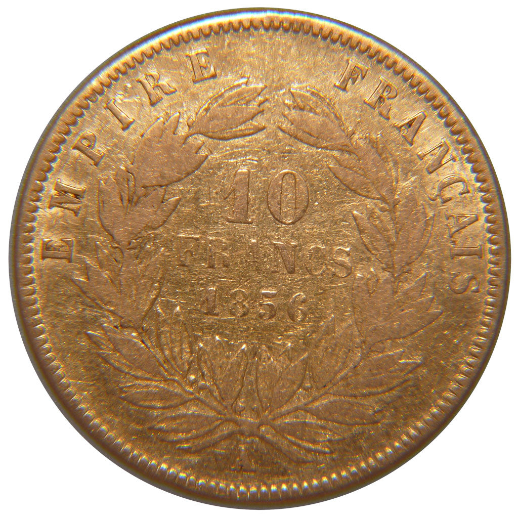 FRANCE, Napoléon III, 10 Francs, 1856, Paris, EF(40-45), Gold, Gadoury #1014, 3.