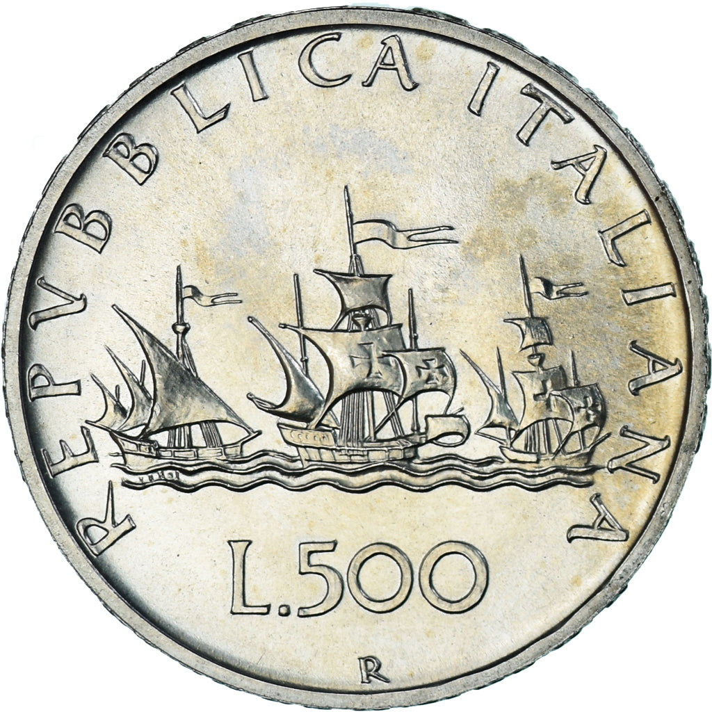 Moneta, Italia, 500 Lire, 1992, “caravelles” BU, FDC, Argento, KM:98