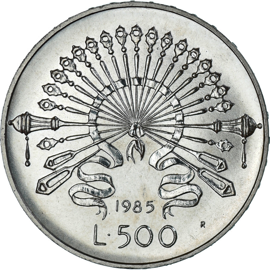 Münze, Italien, Alessandro Manzoni, 500 Lire, 1985, BU, STGL, Silber, KM:123