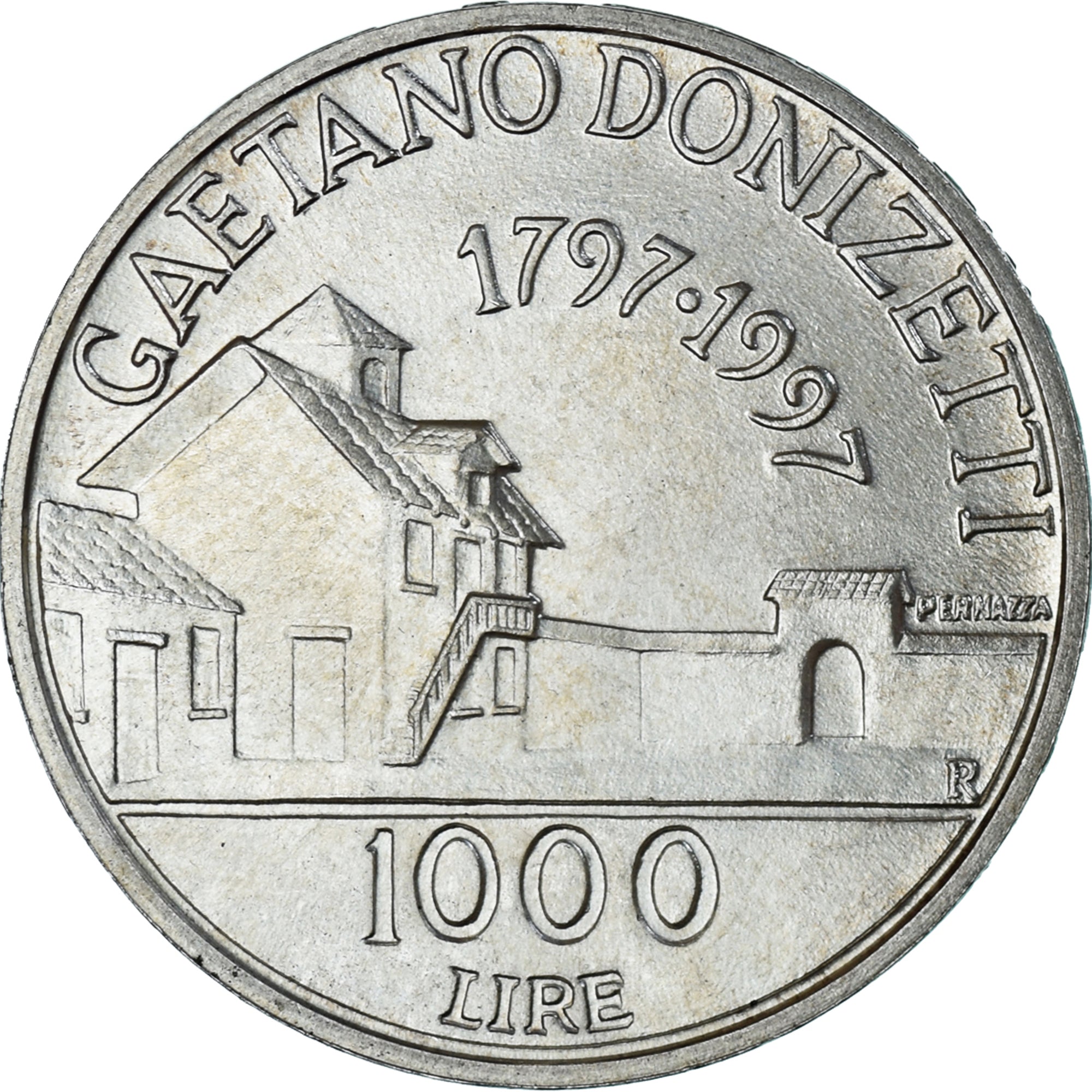 Moneta, Italia, 1000 Lire, 1997, Rome, Gaetano Donizetti., SPL+, Argento, KM:200