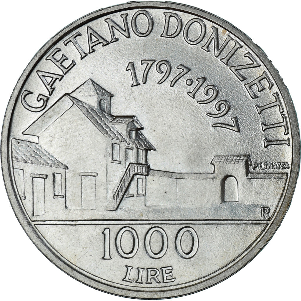 Münze, Italien, 1000 Lire, 1997, Rome, Gaetano Donizetti., UNZ+, Silber, KM:200