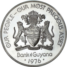 Coin, Guyana, 10 Dollars, 1976, Franklin Mint, BE, MS(65-70), Silver, KM:44a
