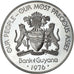 Coin, Guyana, 10 Dollars, 1976, Franklin Mint, BE, MS(65-70), Silver, KM:44a
