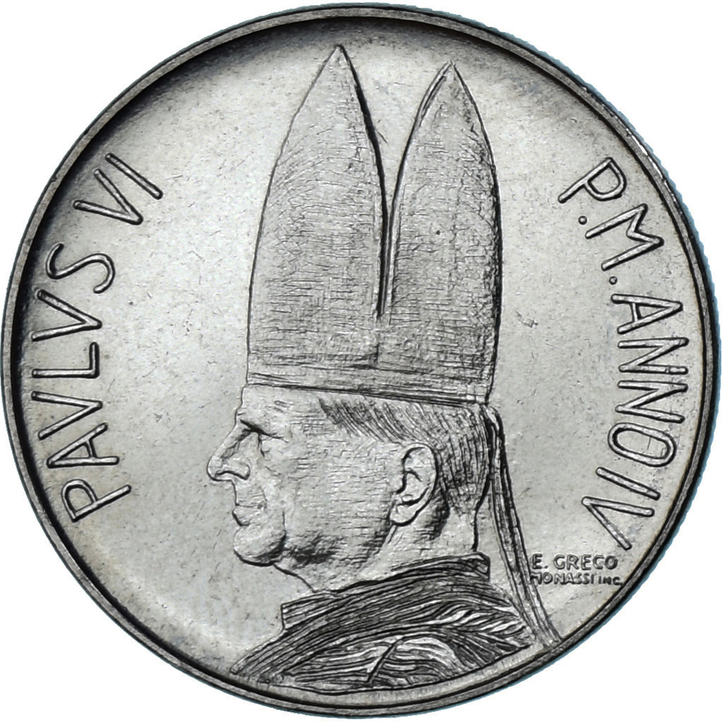 Moneta, CITTÀ DEL VATICANO, Paul VI, 50 Lire, 1966, SPL, Acciaio inossidabile