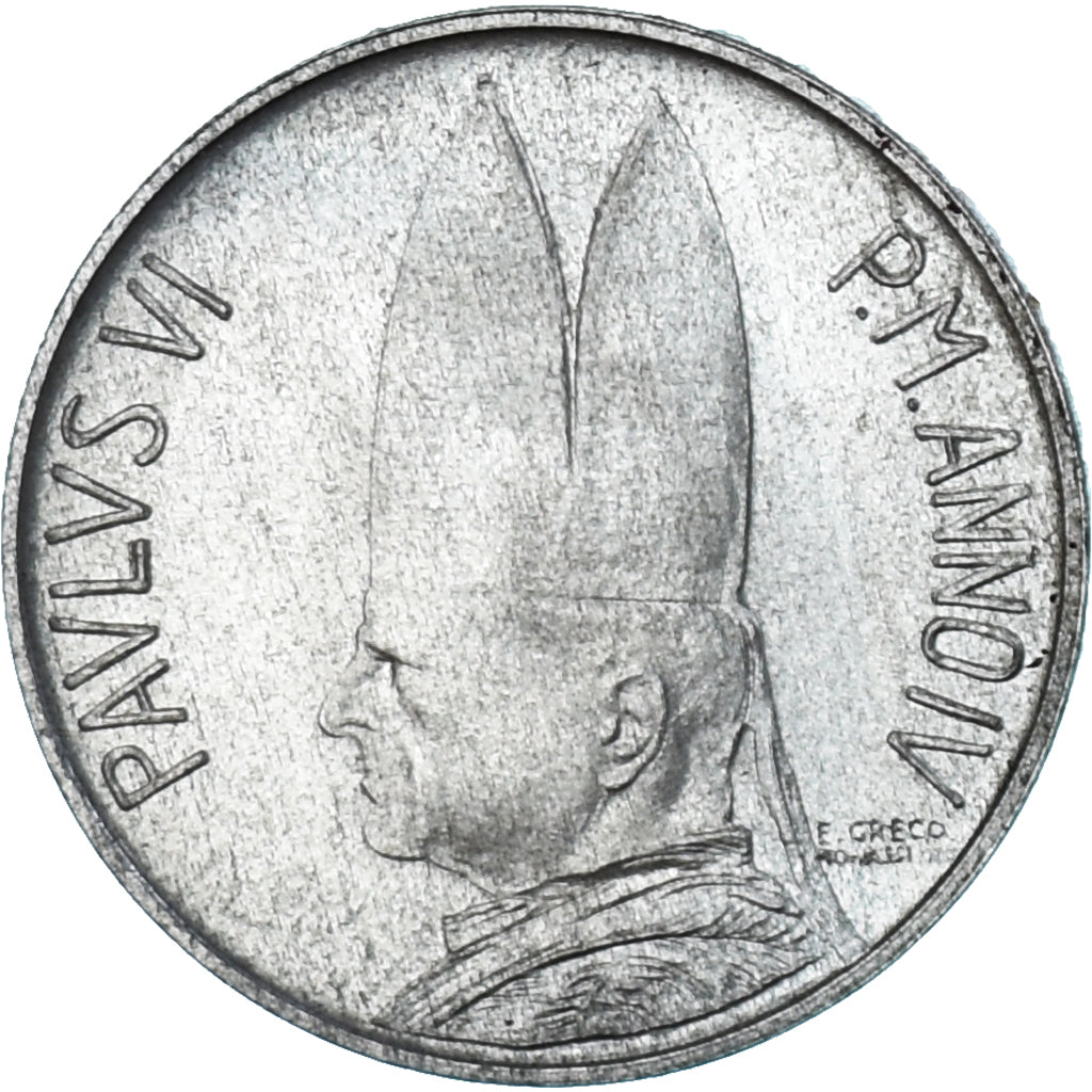 Moeda, CIDADE DO VATICANO, Paul VI, 5 Lire, 1966, MS(63), Alumínio, KM:86