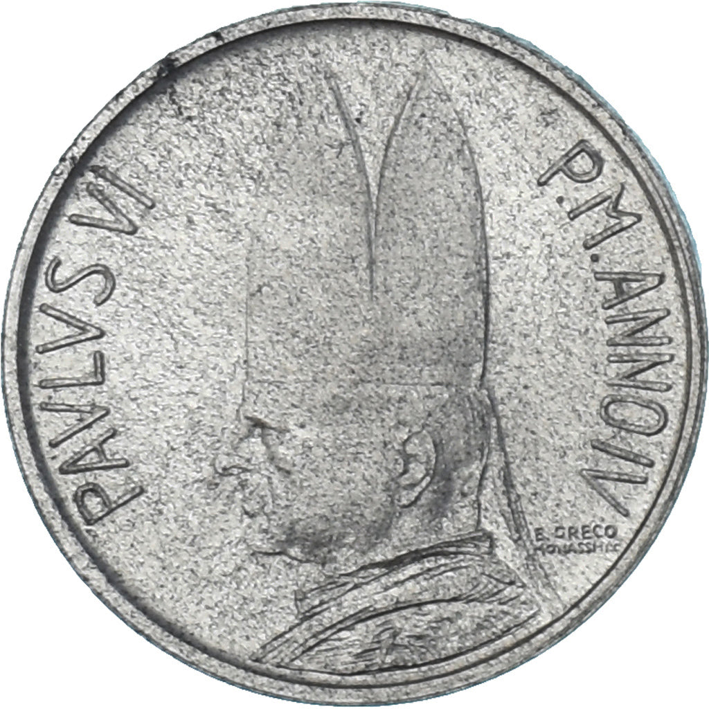 Moneda, CIUDAD DEL VATICANO, Paul VI, Lira, 1966, SC, Aluminio, KM:84
