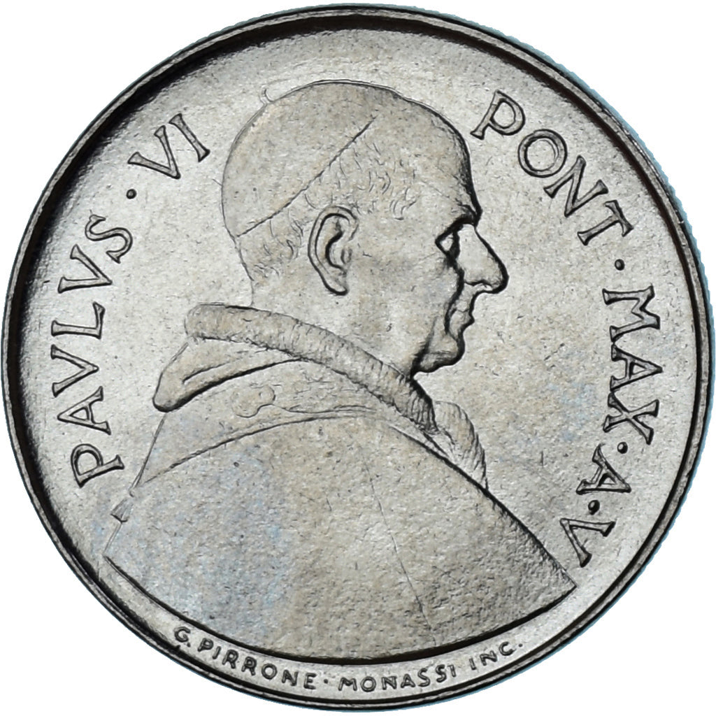 Moneta, CITTÀ DEL VATICANO, Paul VI, 50 Lire, 1967, SPL, Acciaio inossidabile