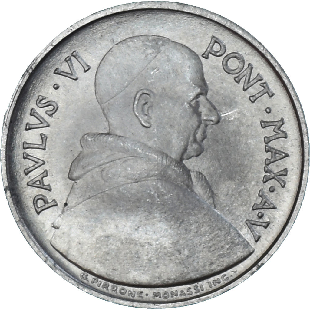 Moneda, CIUDAD DEL VATICANO, Paul VI, 5 Lire, 1967, SC, Aluminio, KM:94