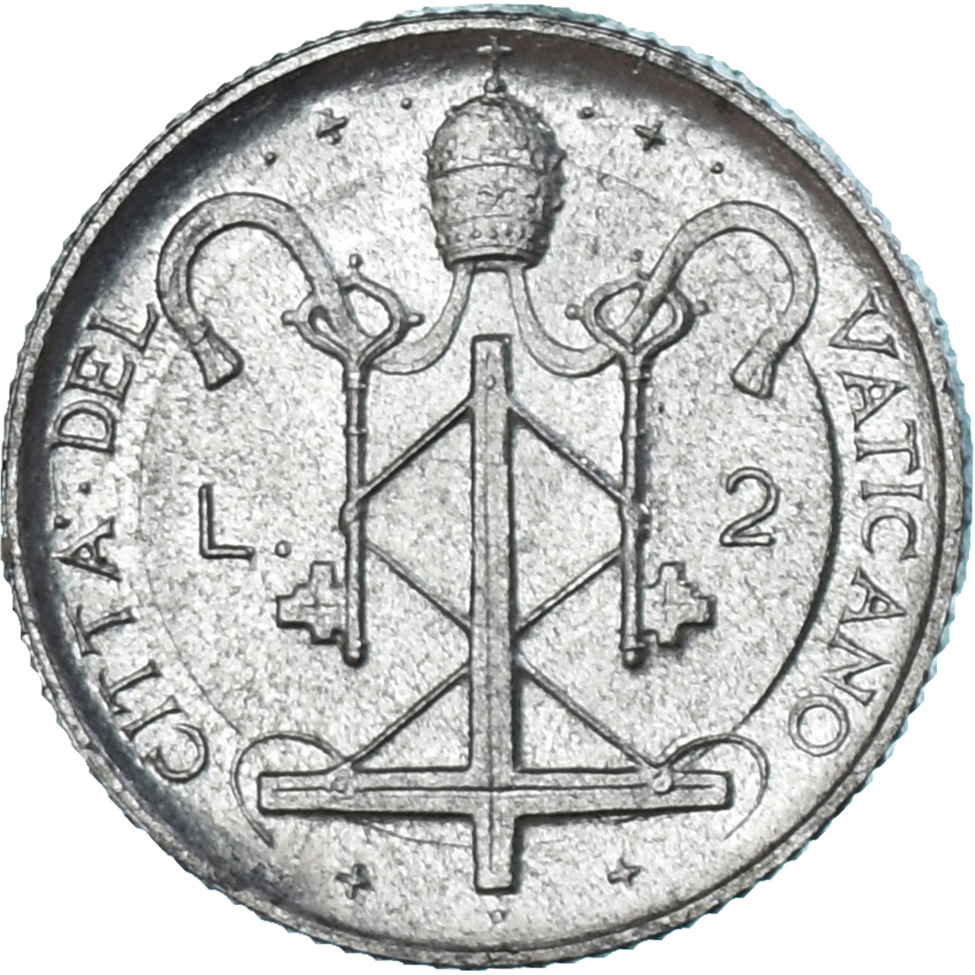 Moeda, CIDADE DO VATICANO, Paul VI, 2 Lire, 1967, MS(63), Alumínio, KM:93