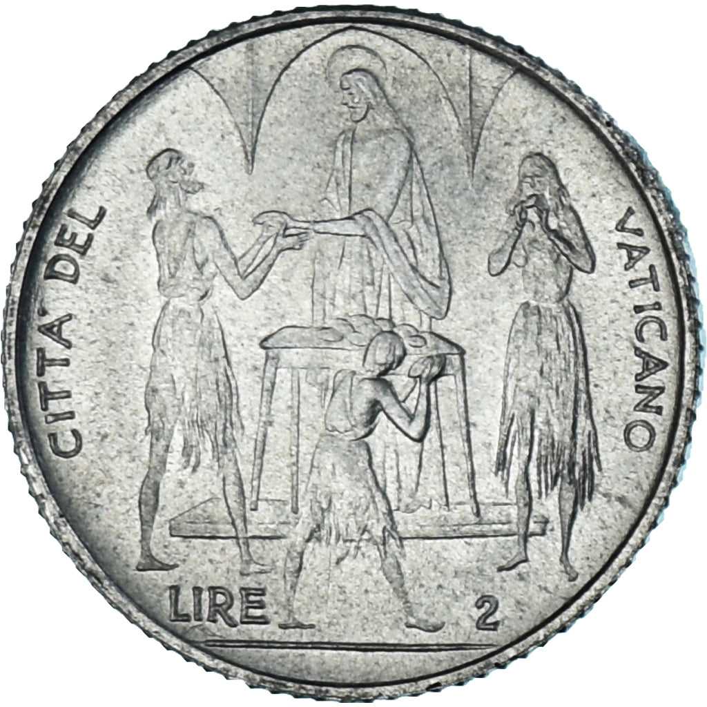 Moeda, CIDADE DO VATICANO, Paul VI, 2 Lire, 1968, MS(63), Alumínio, KM:101