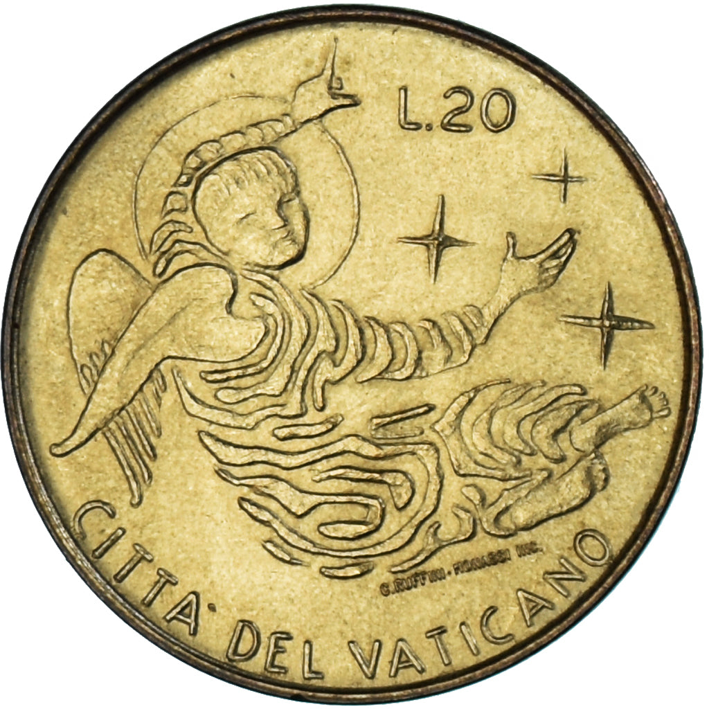 Moneta, PAŃSTWO WATYKAŃSKIE, Paul VI, 20 Lire, 1969, Roma, MS(63)