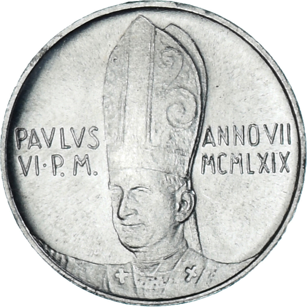 Coin, VATICAN CITY, Paul VI, Lira, 1969, MS(63), Aluminum, KM:108