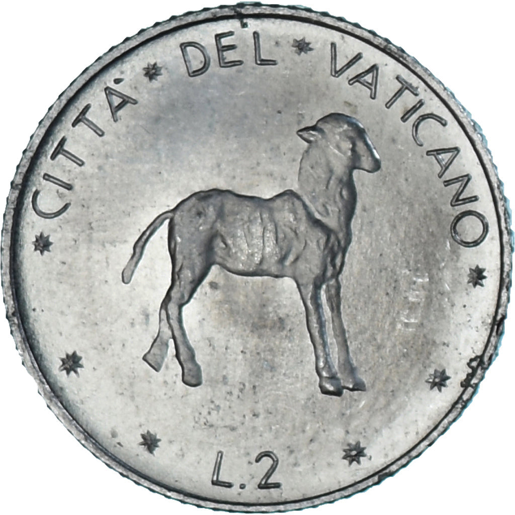 Moneta, CITTÀ DEL VATICANO, Paul VI, 2 Lire, 1970, SPL, Alluminio, KM:117