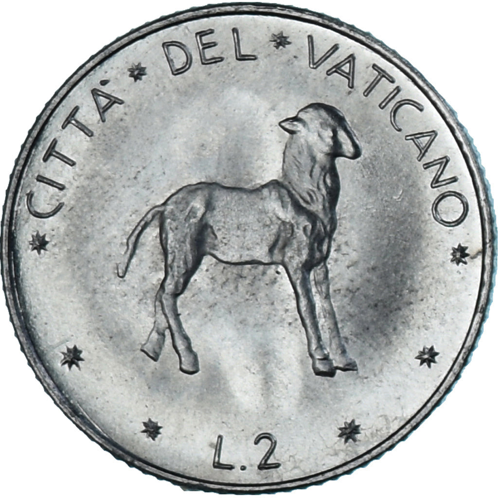 Moeda, CIDADE DO VATICANO, Paul VI, 2 Lire, 1971, MS(63), Alumínio, KM:117