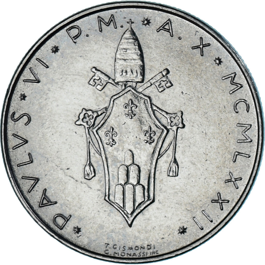 Moeda, CIDADE DO VATICANO, Paul VI, 50 Lire, 1972, MS(63), Acier inoxydable