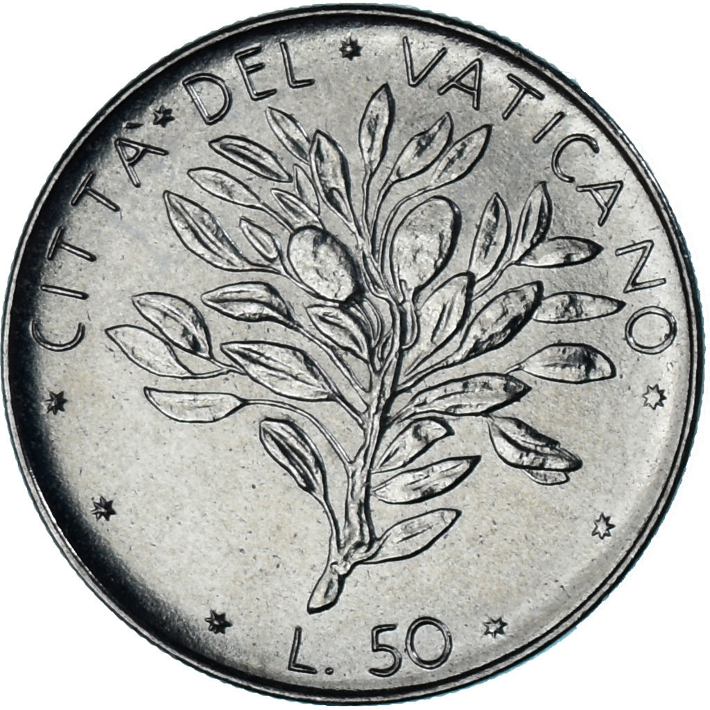 Moeda, CIDADE DO VATICANO, Paul VI, 50 Lire, 1972, MS(63), Acier inoxydable