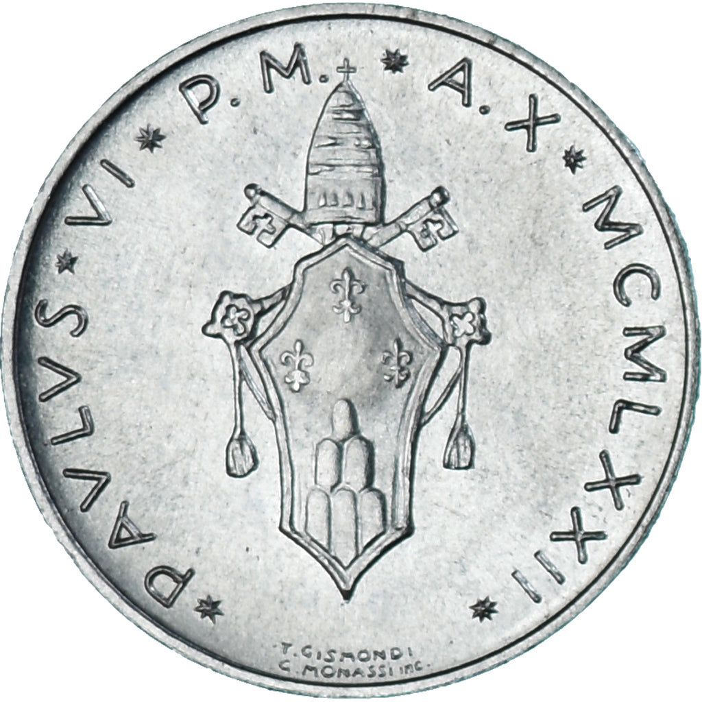 Moeda, CIDADE DO VATICANO, Paul VI, 5 Lire, 1972, MS(63), Alumínio, KM:118