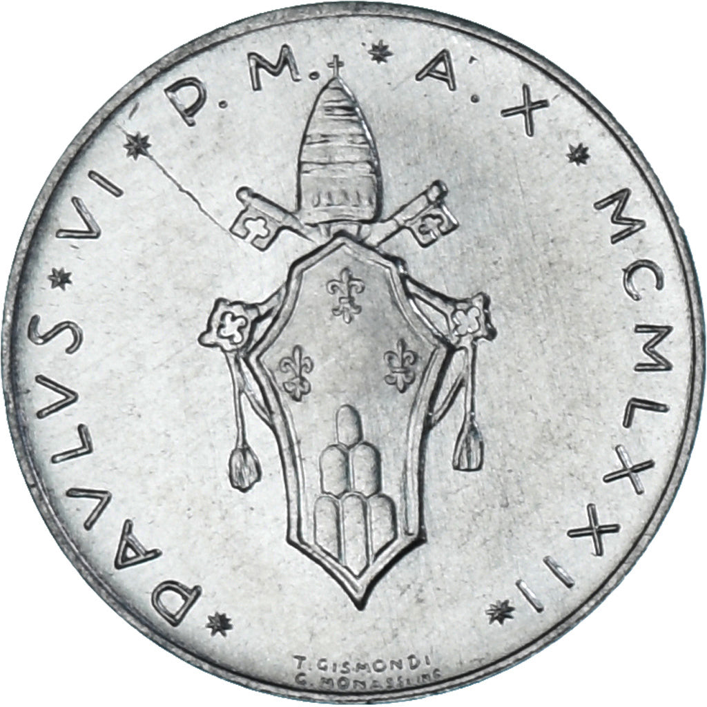 Moneda, CIUDAD DEL VATICANO, Paul VI, Lira, 1972, SC, Aluminio, KM:116