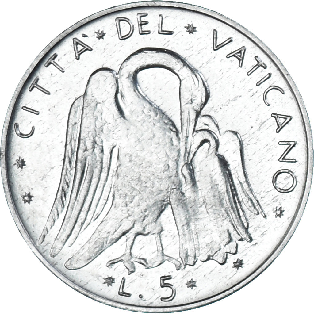 Münze, Vatikanstadt, Paul VI, 5 Lire, 1973, UNZ, Aluminium, KM:118