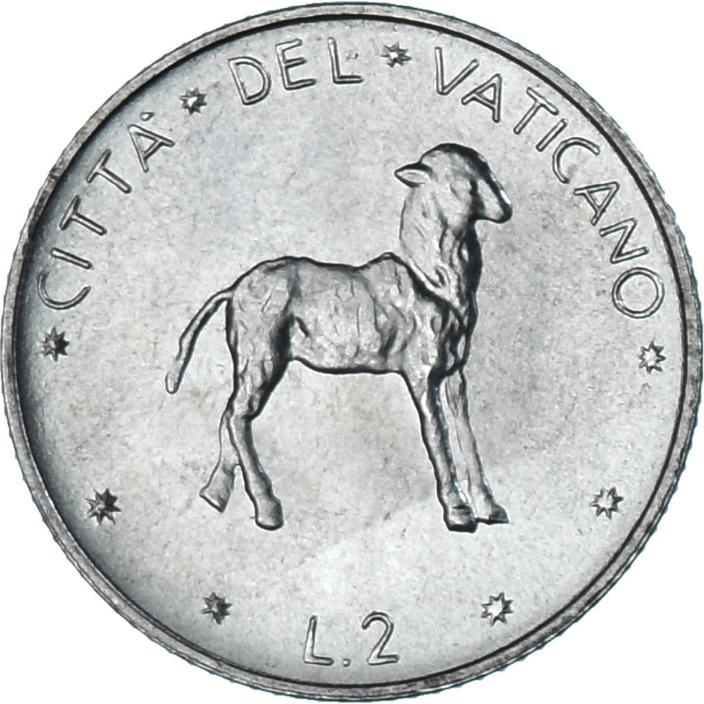 Coin, VATICAN CITY, Paul VI, 2 Lire, 1975, MS(63), Aluminum, KM:117