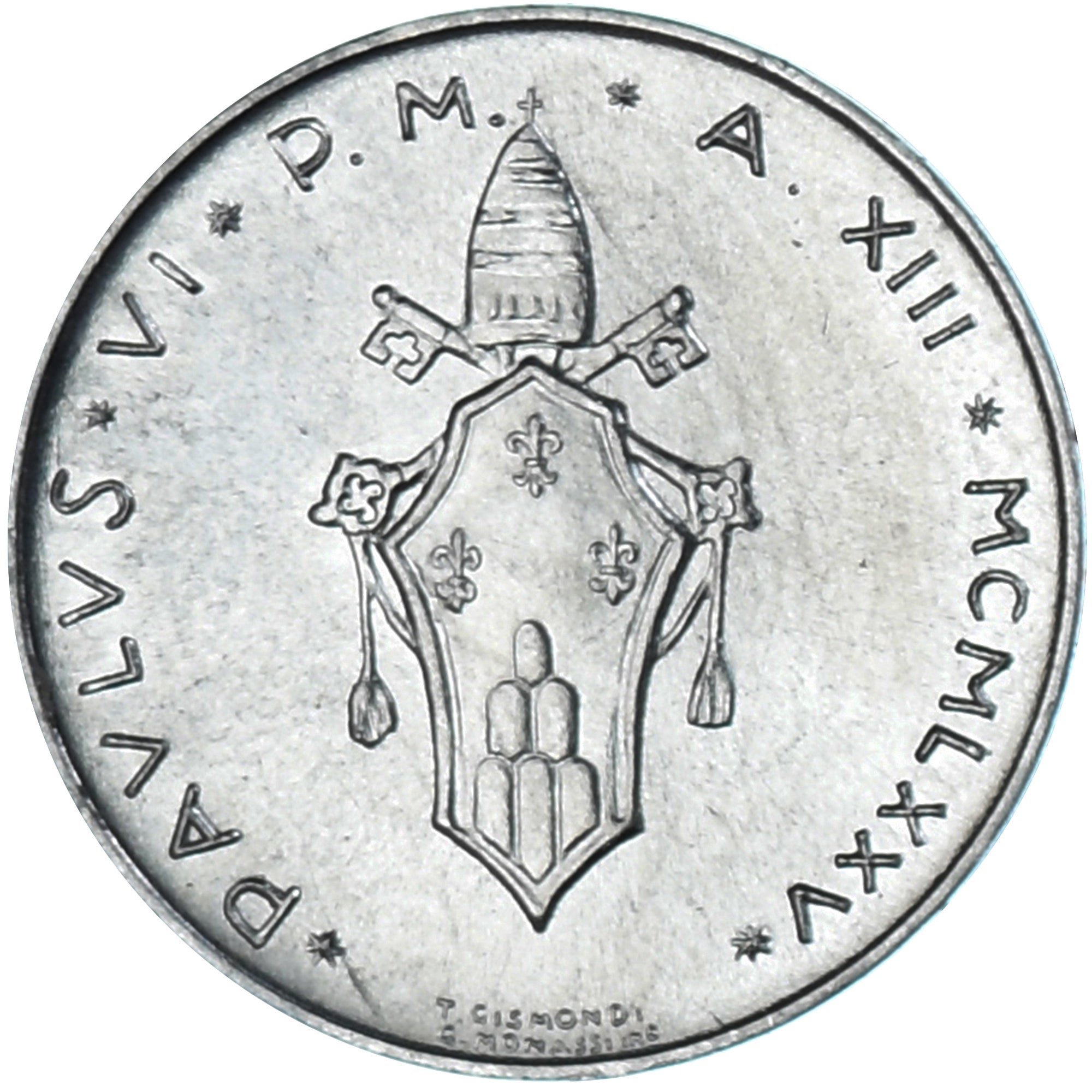 Coin, VATICAN CITY, Paul VI, Lira, 1975, MS(63), Aluminum, KM:116