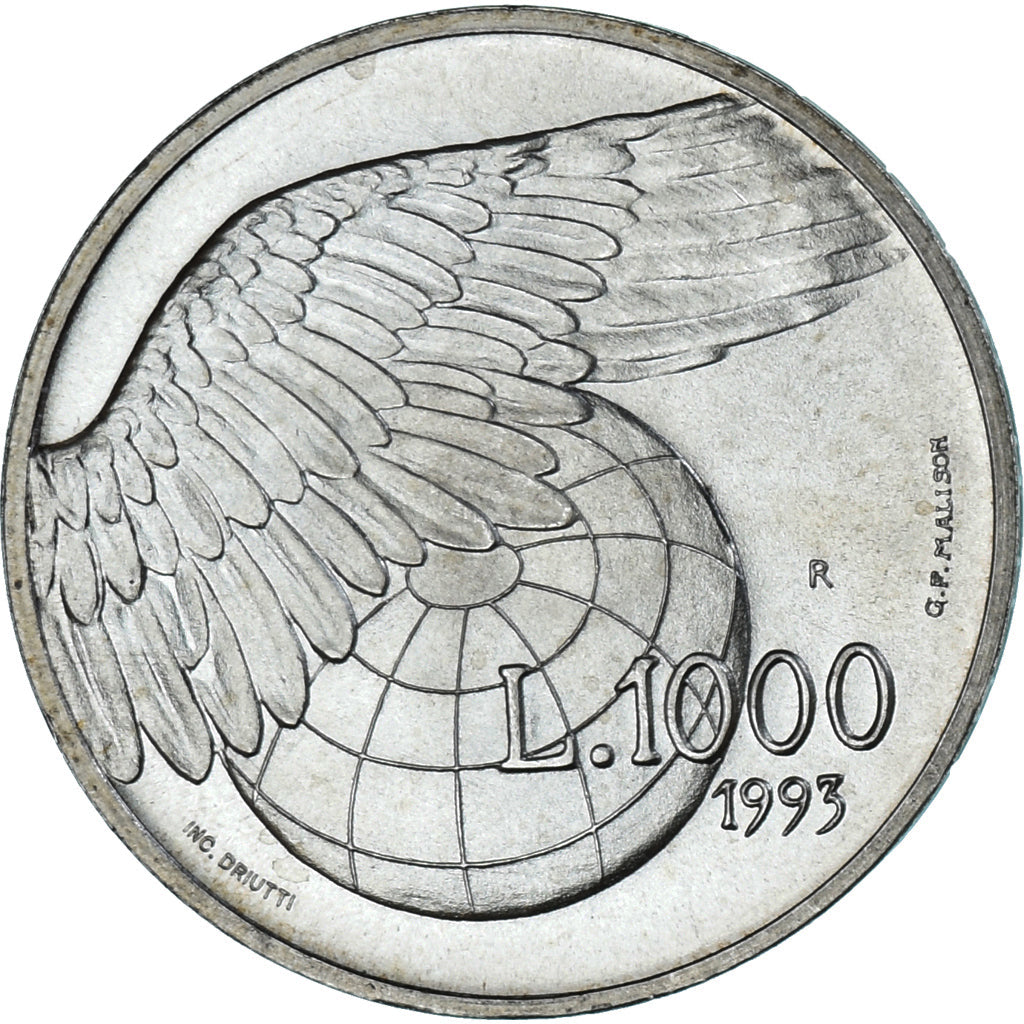 Coin, San Marino, 1000 Lire, 1993, Rome, MS(63), Silver, KM:302