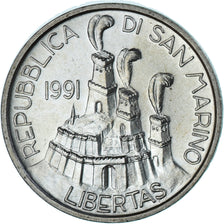 Coin, San Marino, 1000 Lire, 1991, Rome, Eternal freedom, MS(63), Silver, KM:270