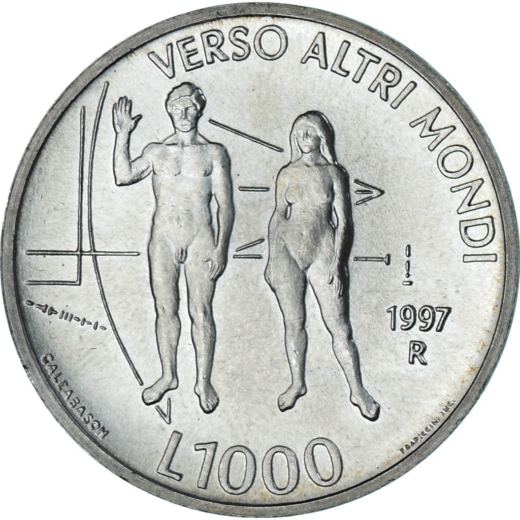 Coin, San Marino, 1000 Lire, 1997, Rome, Universe, MS(63), Silver, KM:369