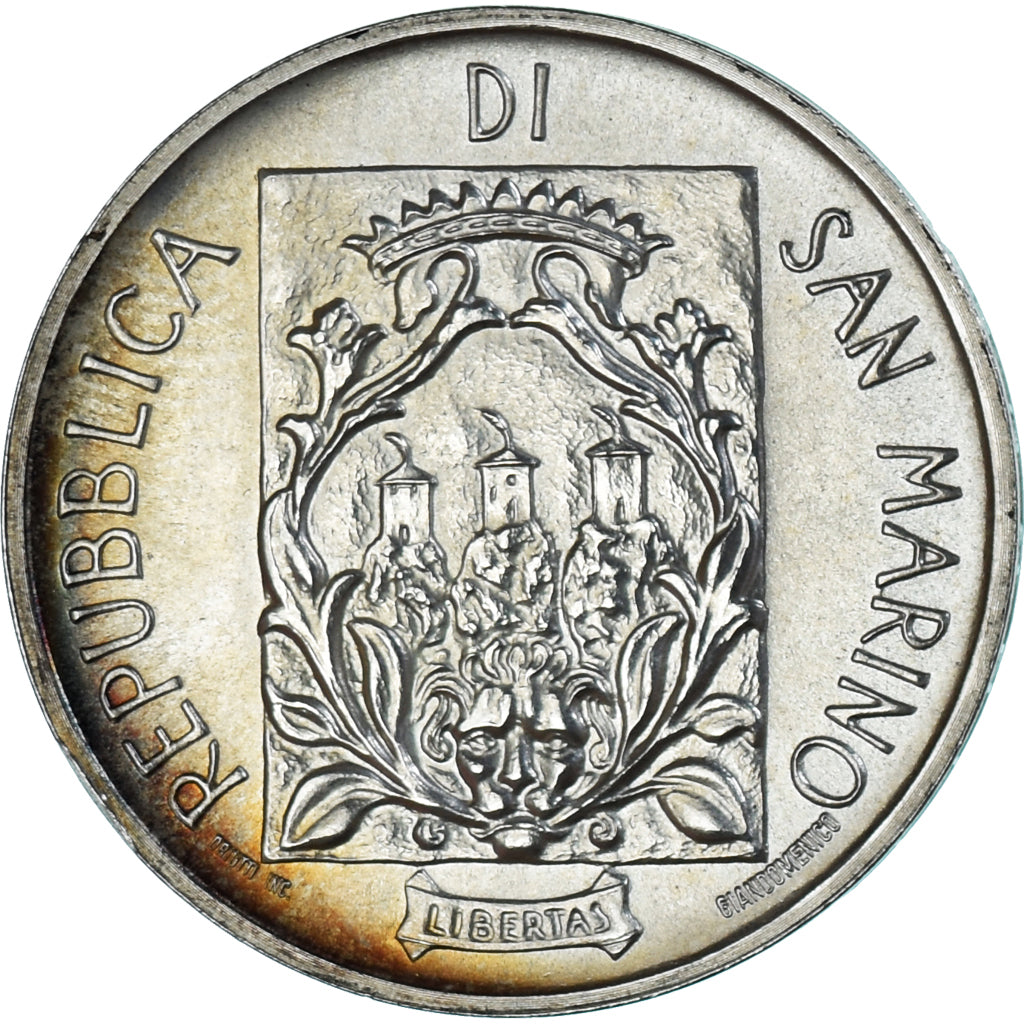 Coin, San Marino, 1000 Lire, 1988, Rome, Fortifications, MS(63), Silver, KM:227