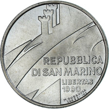 Coin, San Marino, 1000 Lire, 1990, Rome, 1,600 Years of History, MS(63), Silver