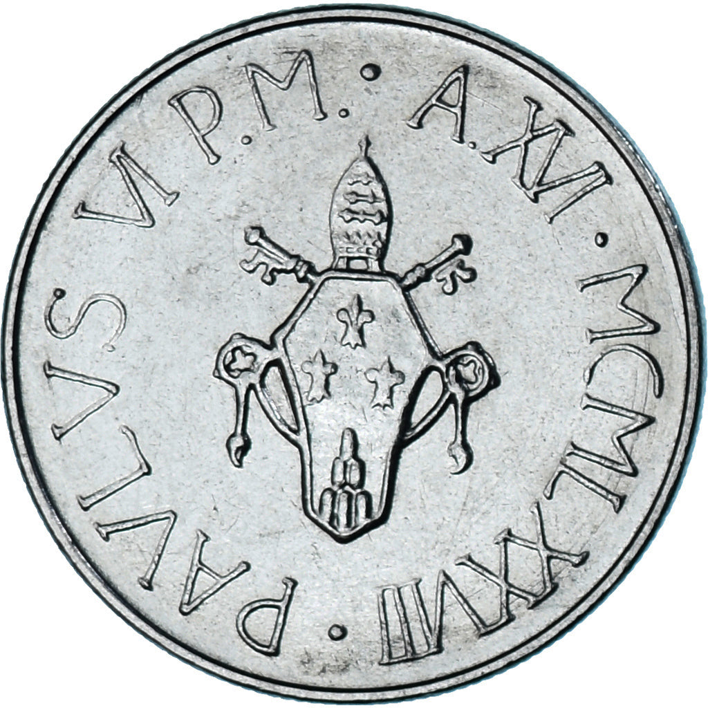 Moneda, CIUDAD DEL VATICANO, Paul VI, 50 Lire, 1978, SC, Acero inoxidable