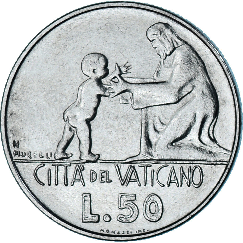 Moneda, CIUDAD DEL VATICANO, Paul VI, 50 Lire, 1978, SC, Acero inoxidable