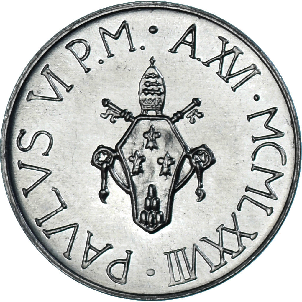 Moneda, CIUDAD DEL VATICANO, Paul VI, 10 Lire, 1978, SC, Aluminio, KM:134