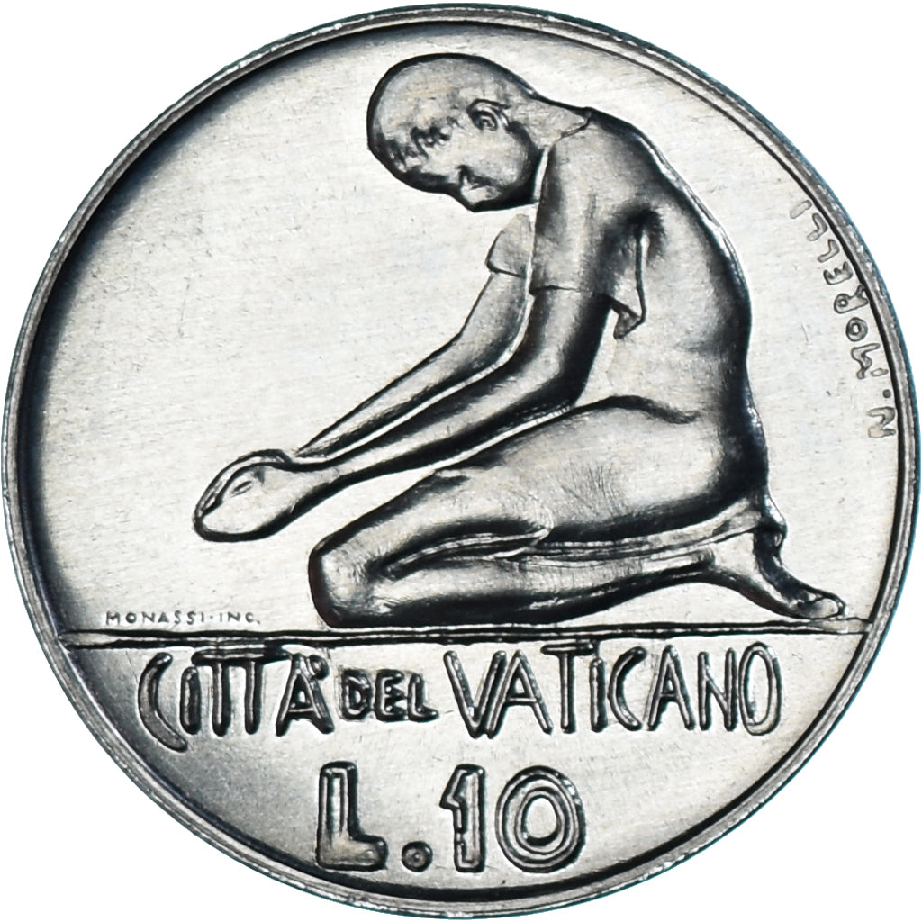 Moneda, CIUDAD DEL VATICANO, Paul VI, 10 Lire, 1978, SC, Aluminio, KM:134
