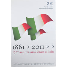 Italy, 2 Euro, italian unification 150 th anniversary, 2011, Rome, BU