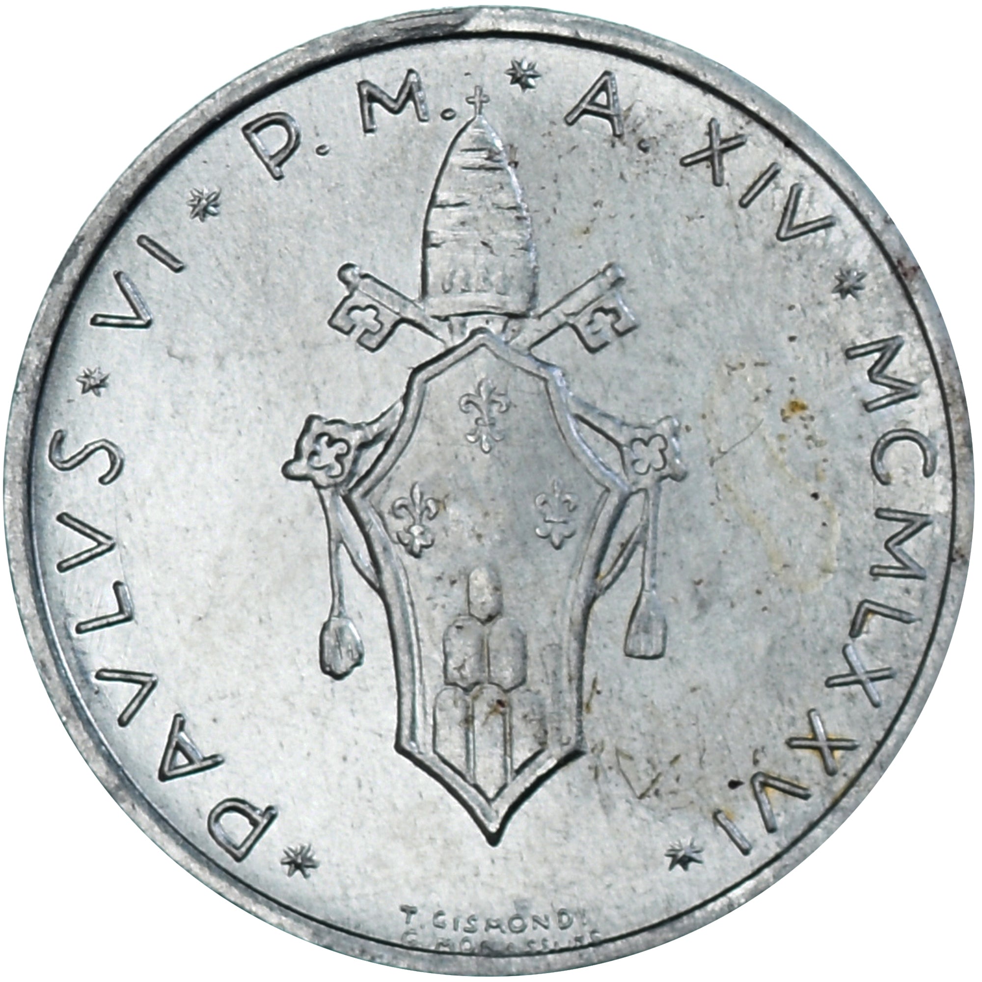 Moneda, CIUDAD DEL VATICANO, Paul VI, Lira, 1976, SC, Aluminio, KM:116