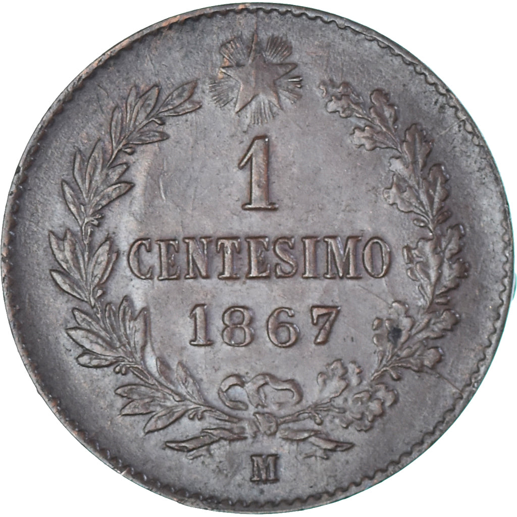 Münze, Italien, Vittorio Emanuele II, Centesimo, 1867, Milan, VZ, Kupfer